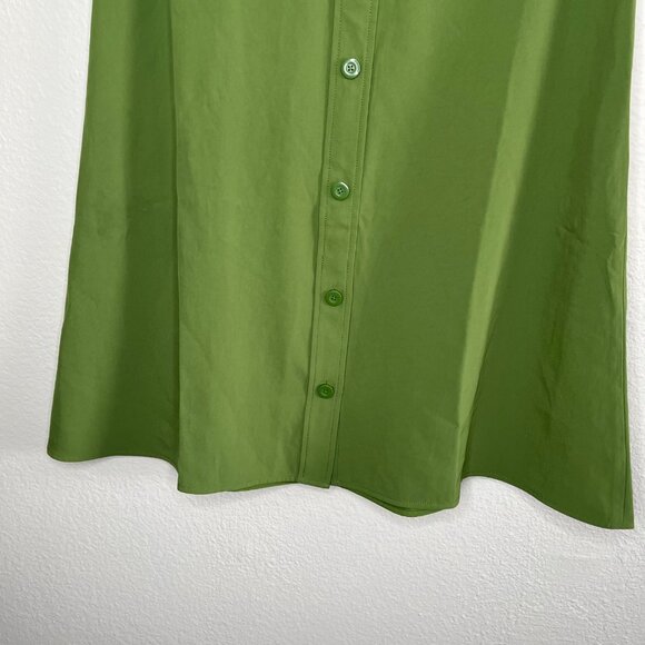 Everlane Womens Go Weave Avocado Green Button-Front A-Line Skirt Size 14 - Picture 6 of 10